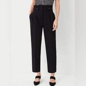Ann Taylor High Rise Paperbag Ankle Pleated Dress Pants